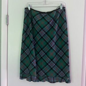 Louis Vuitton Wool Plaid Skirt